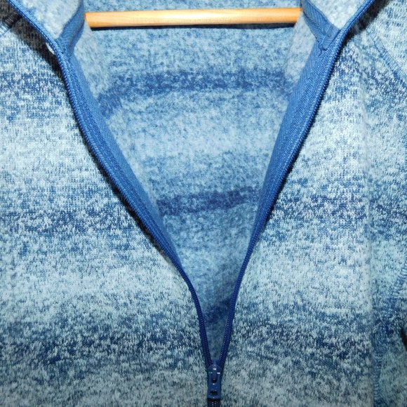 Eddie Bauer Womens XL Blue Striped Full Zip Fleece - Picture 7 of 8